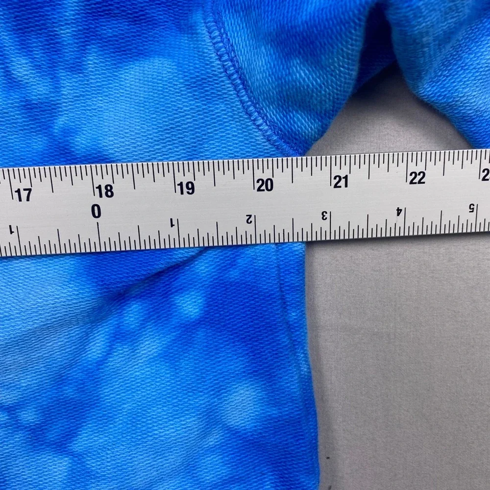 Free People Kelly Tie Dye Crop Sweatshirt Womens Blue Oversized Fleece Pullover